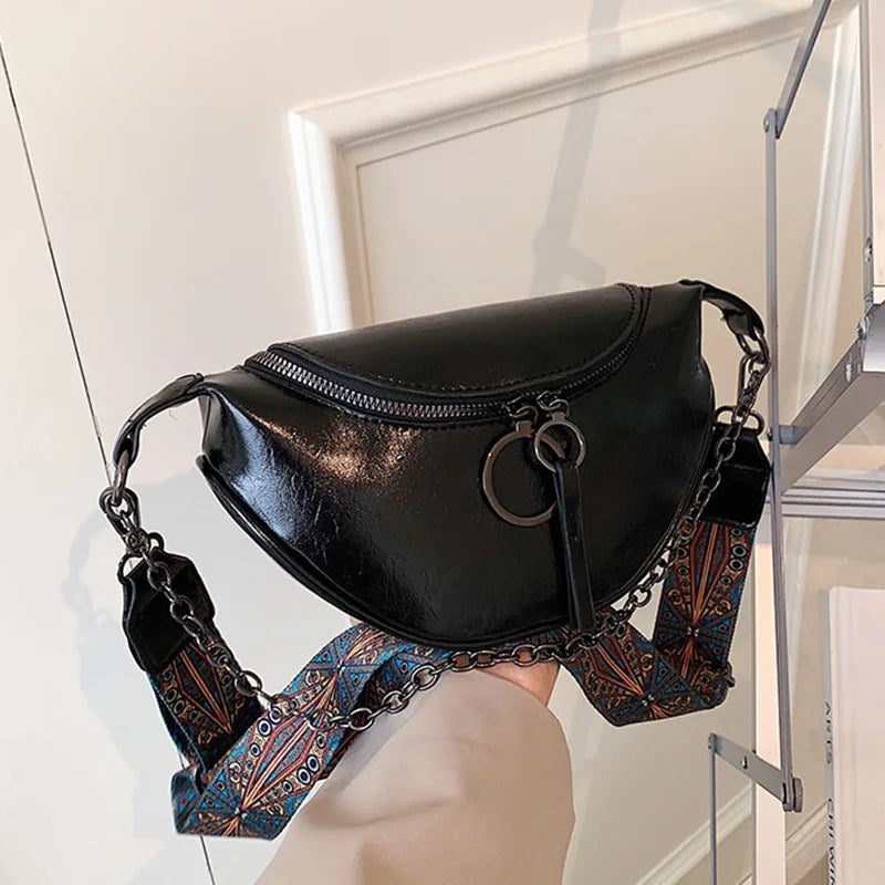 Women Waist Bag Retro Female Pu Leather Fanny Pack Chest Bags Belt Bag