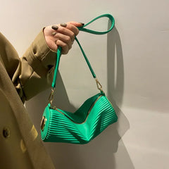 Striped Shoulder Bag PU Leather Handbag Spring Female Messenger
