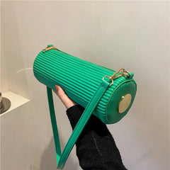 Striped Shoulder Bag PU Leather Handbag Spring Female Messenger