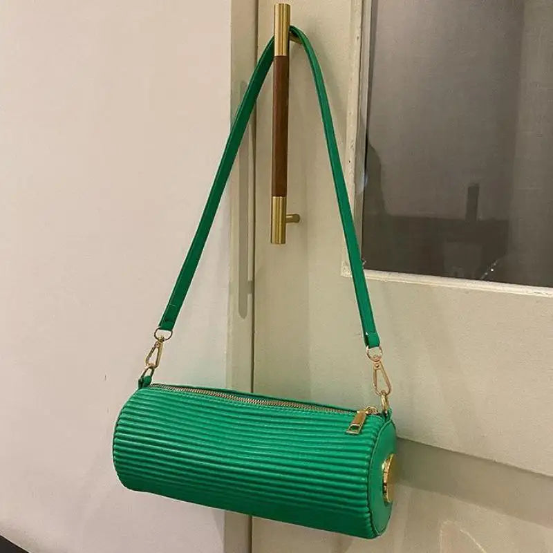 Striped Shoulder Bag PU Leather Handbag Spring Female Messenger