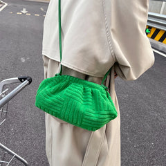 Women's Cloud Tote Bag Fall Striped Purse Handbag Lady Clutch