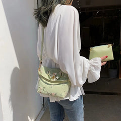 High Quality Crossbody Bag for Women, Floral Bucket Shoulder Messenger Bag