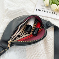 Women Leather Fanny Pack Belt Purse Crossbody Chest Bags