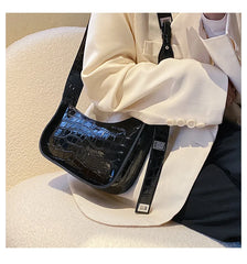 Women's Pu Leather Crossbody Bag with Wide Strap