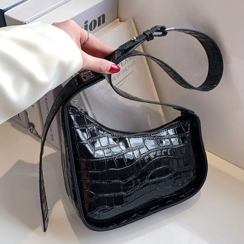 Women's Pu Leather Crossbody Bag with Wide Strap