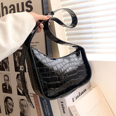 Women's Pu Leather Crossbody Bag with Wide Strap