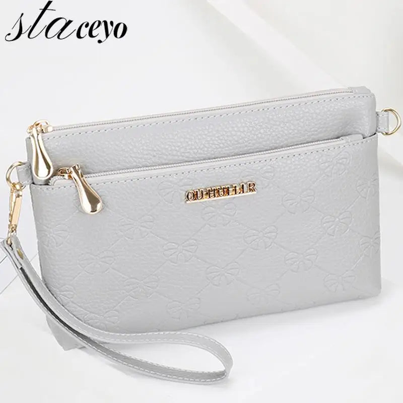 Leather Cross Body Clutch Bag Women Shoulder Small Messenger Bag