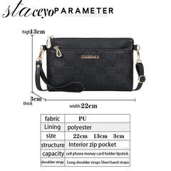 Leather Cross Body Clutch Bag Women Shoulder Small Messenger Bag