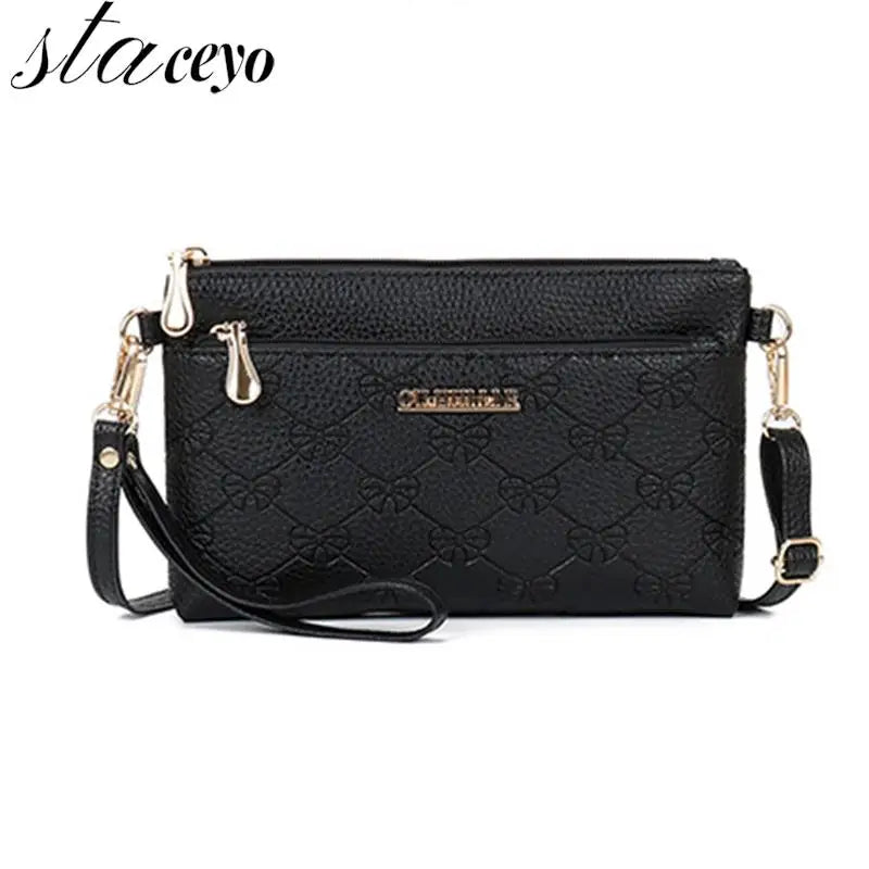 Leather Cross Body Clutch Bag Women Shoulder Small Messenger Bag
