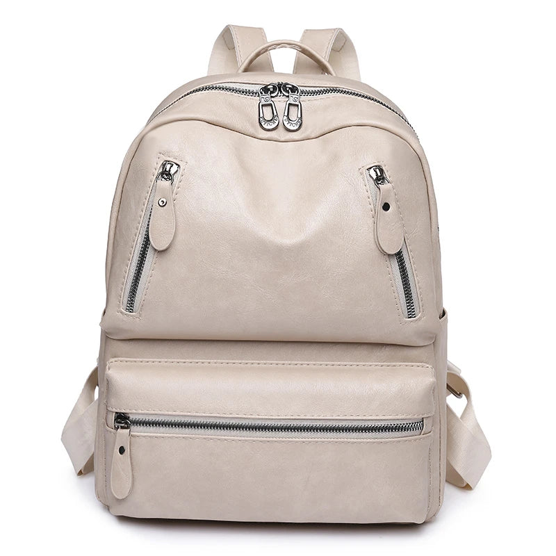 Cowhide Female Satchels Backpack Vintage Women Backpack Large Capacity