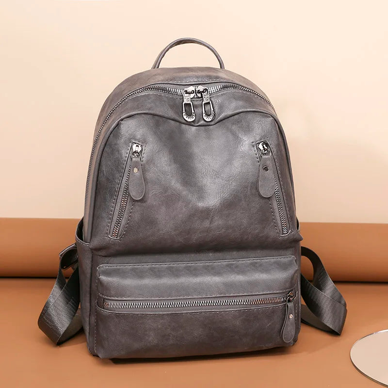 Cowhide Female Satchels Backpack Vintage Women Backpack Large Capacity