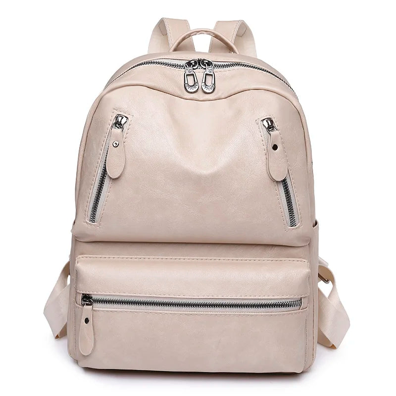Cowhide Female Satchels Backpack Vintage Women Backpack Large Capacity