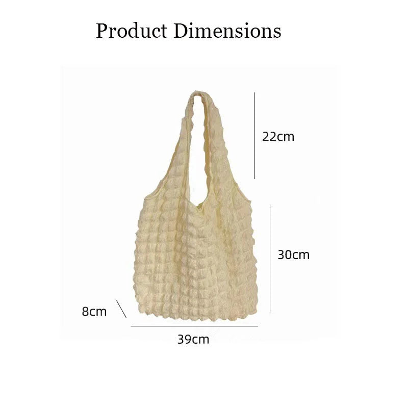 Pleated Women Shoulder Bags Large Capacity Underarm Bag