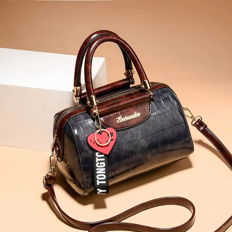 High PU Leather Croc Pattern Shoulder Bag for Women