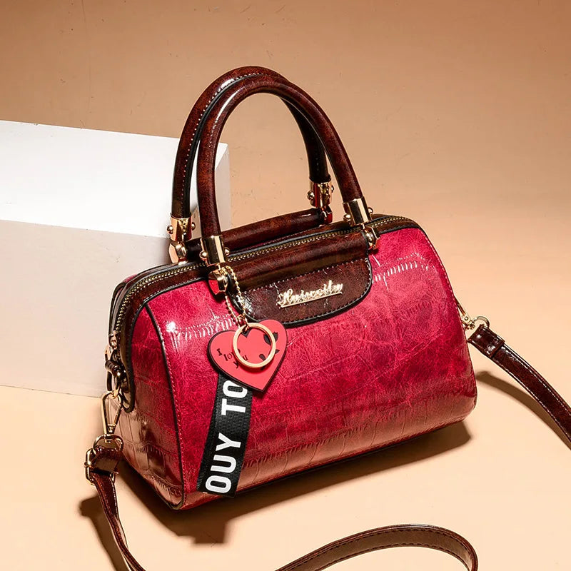 Top PU Leather Women Handbag Classic Crocodile Tote Bag