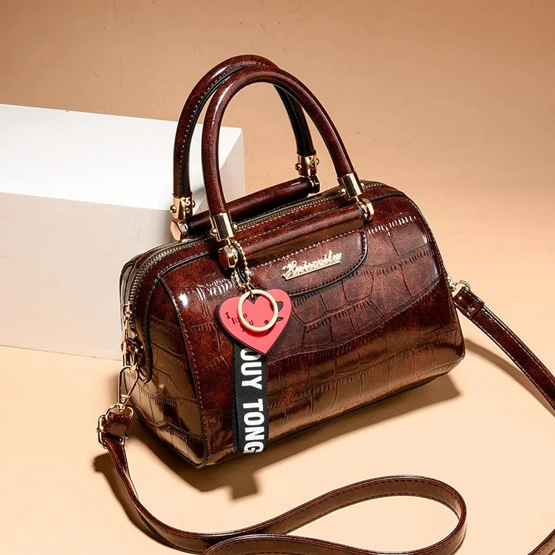 Top PU Leather Women Handbag Classic Crocodile Tote Bag