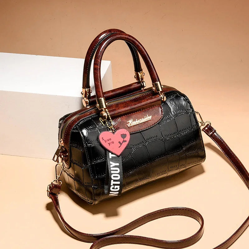 Top PU Leather Women Handbag Classic Crocodile Tote Bag