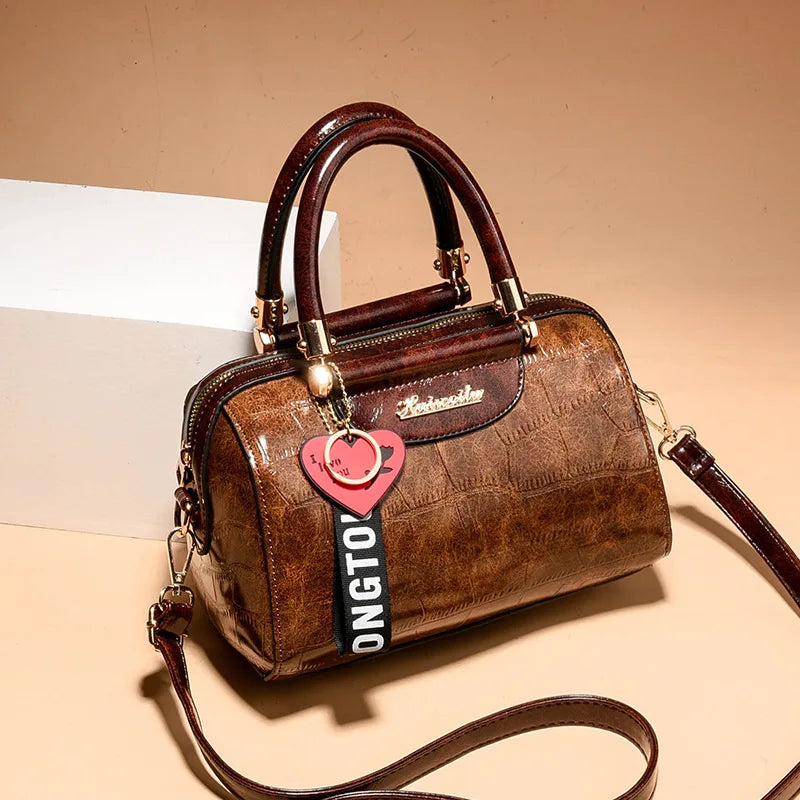 Top PU Leather Women Handbag Classic Crocodile Tote Bag
