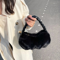 Winter Plush Handbags for Women - Casual Shoulder Bag