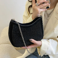 Women Rhinestone Small Tote Bag Shoulder Clutch Crossbody Bags