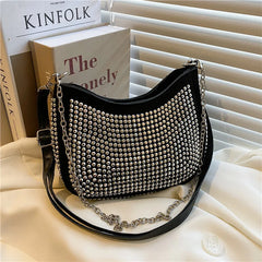 Women Rhinestone Small Tote Bag Shoulder Clutch Crossbody Bags