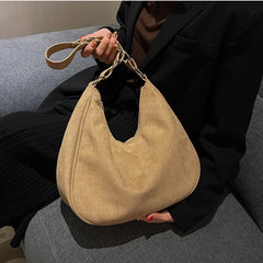 Retro Women's Large-capacity Shoulder Bag Suede Bucket Bag