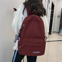 Large Capacity Women's Backpack for Girls Travel Outdoor Solid Color Bag