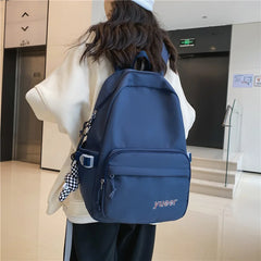 Large Capacity Women's Backpack for Girls Travel Outdoor Solid Color Bag
