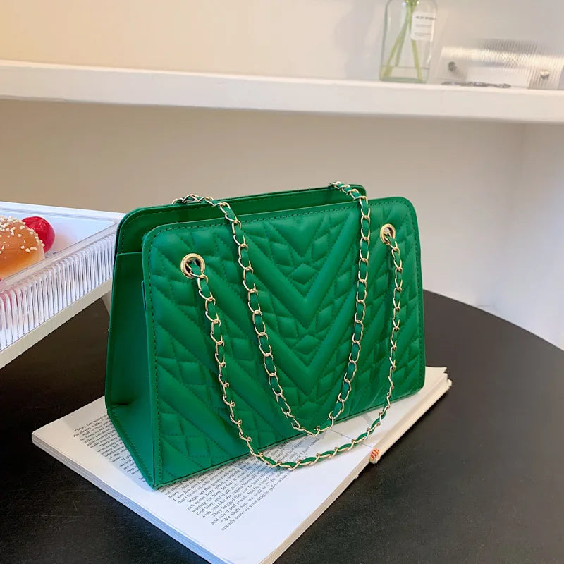 Women's Chain Totes Bags Crossbody Handbags PU Leather