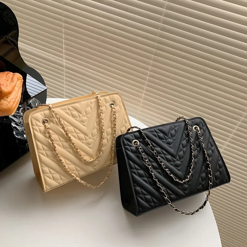 Women's Chain Totes Bags Crossbody Handbags PU Leather