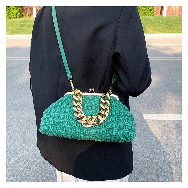 Thick Chain Crossbody Bag Women's Evening Clutch Handbag
