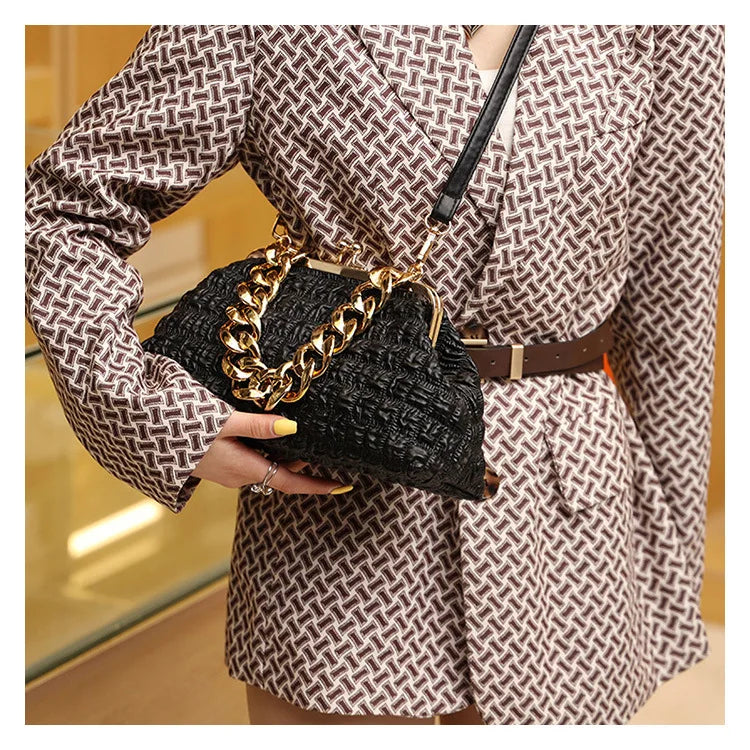 Thick Chain Crossbody Bag Women's Evening Clutch Handbag
