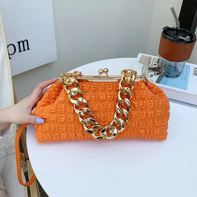 Thick Chain Crossbody Bag Women's Evening Clutch Handbag