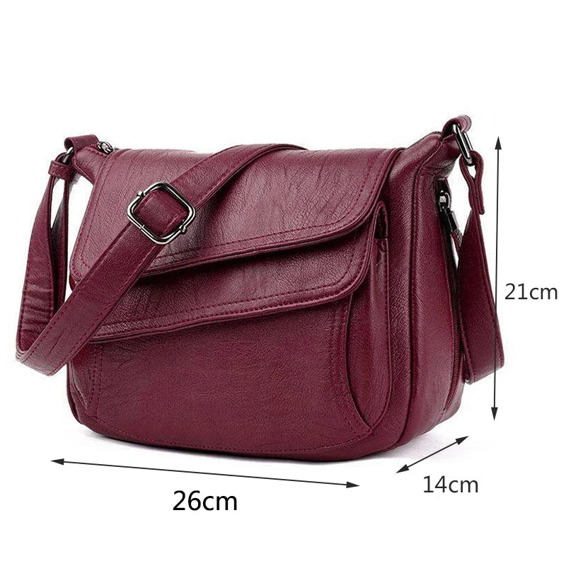 Soft Leather Handbag Casual Shoulder Bags for Women