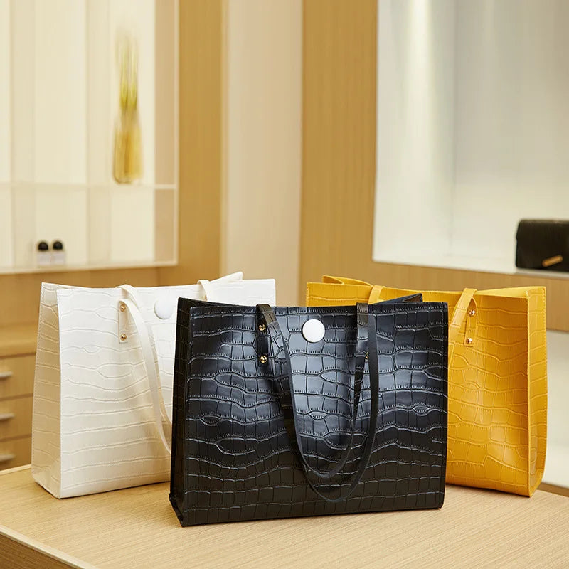 Crocodile Pattern PU Leather Shoulder Bag Women Handbags