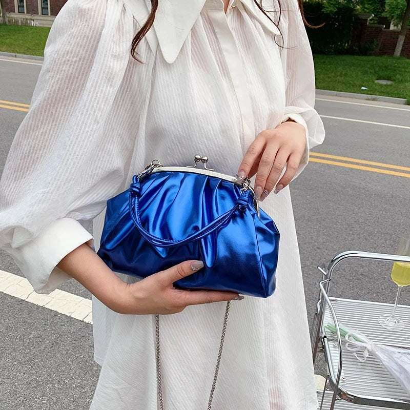 Women's Shell Evening Clutch Crossbody Bag Chain