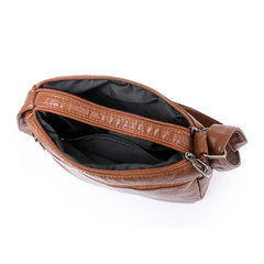 Retro Rhombus Leather Shoulder Bag for Women