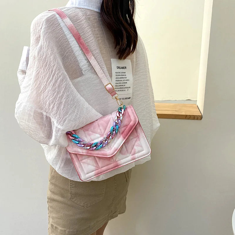 Plaid Shoulder Bag Small PU Leather Crossbody