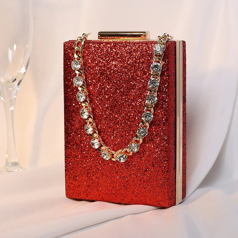 Crystal Rhinestone Handbag Top Handle Shoulder Bag Women's Crossbody Mini Purse