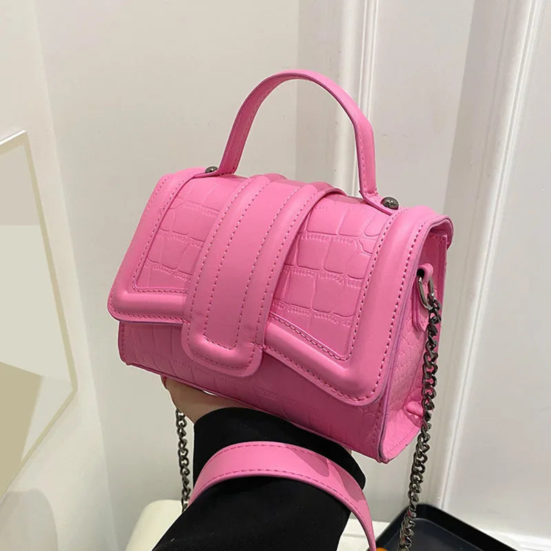 Stone Pattern Shoulder Messenger Bags for Women Small Flap Crossbody Bag