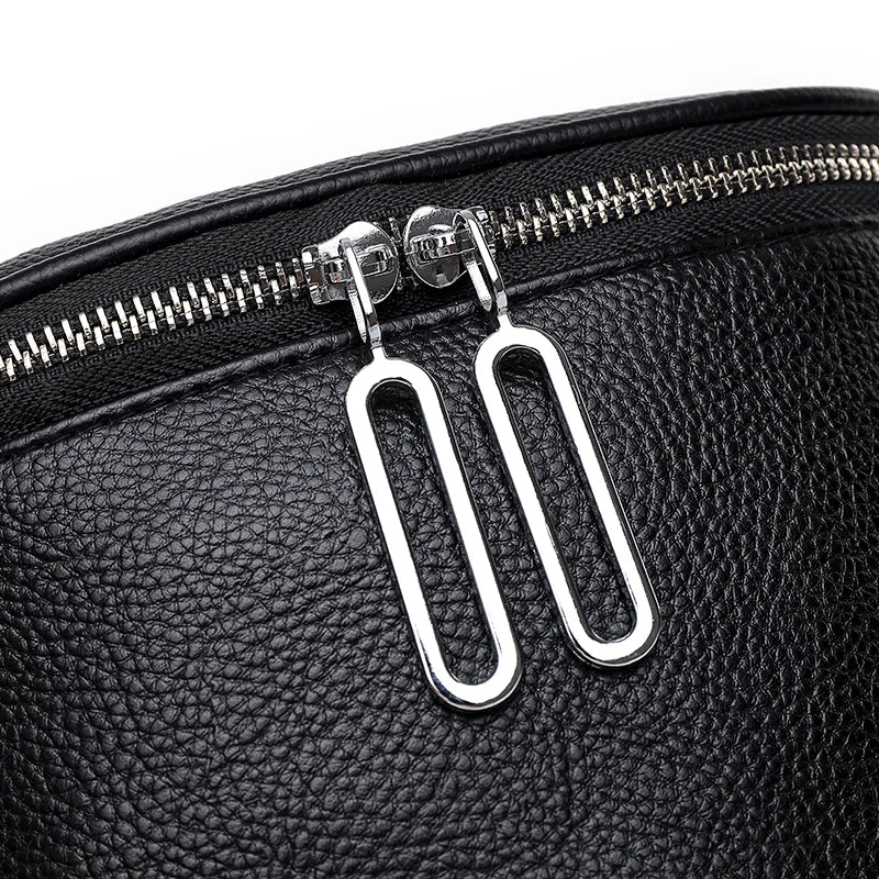 Round Crossbody Bag PU Leather Shoulder Bag for Women