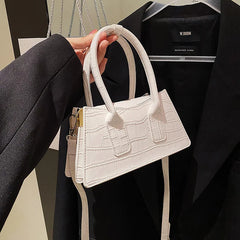 Stone Pattern Handbag PU Leather Crossbody Bag Female Shopping Shoulder Bag