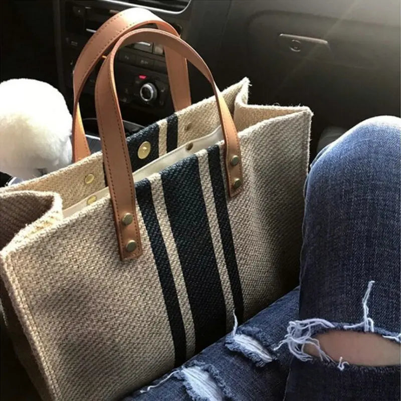 Women's OL High-Capacity Totes Bag Canvas Crossbody Shoulder Handbag