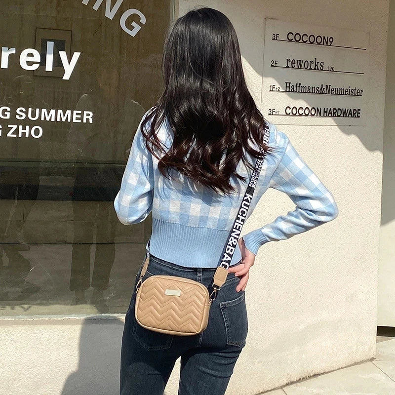 Solid Leather Messenger Bag Ladies Shoulder Bag Handbag