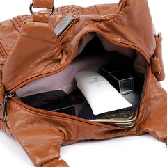 Leather Shoulder Bags Multi-Pocket Crossbody Bags for Women