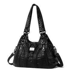 Leather Shoulder Bags Multi-Pocket Crossbody Bags for Women
