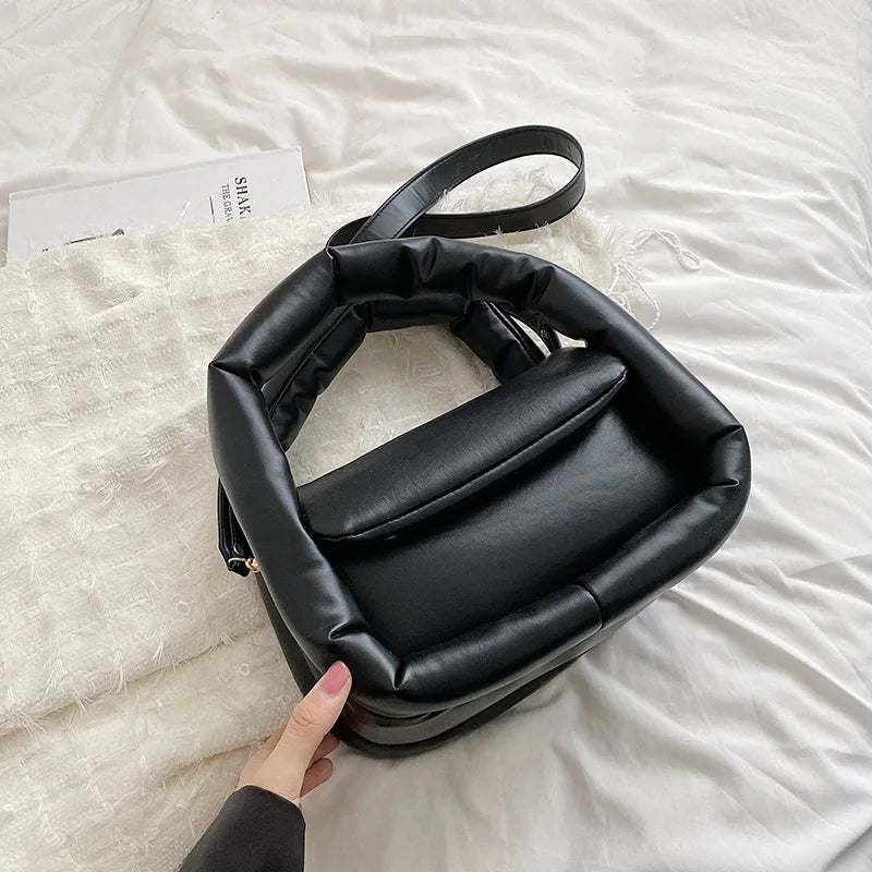 PU Leather Crossbody Bag with Short Handle for Women