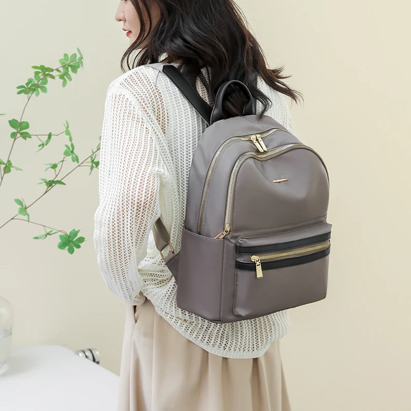 Solid Casual Student School Bag High Oxford Cloth Women's Backpack