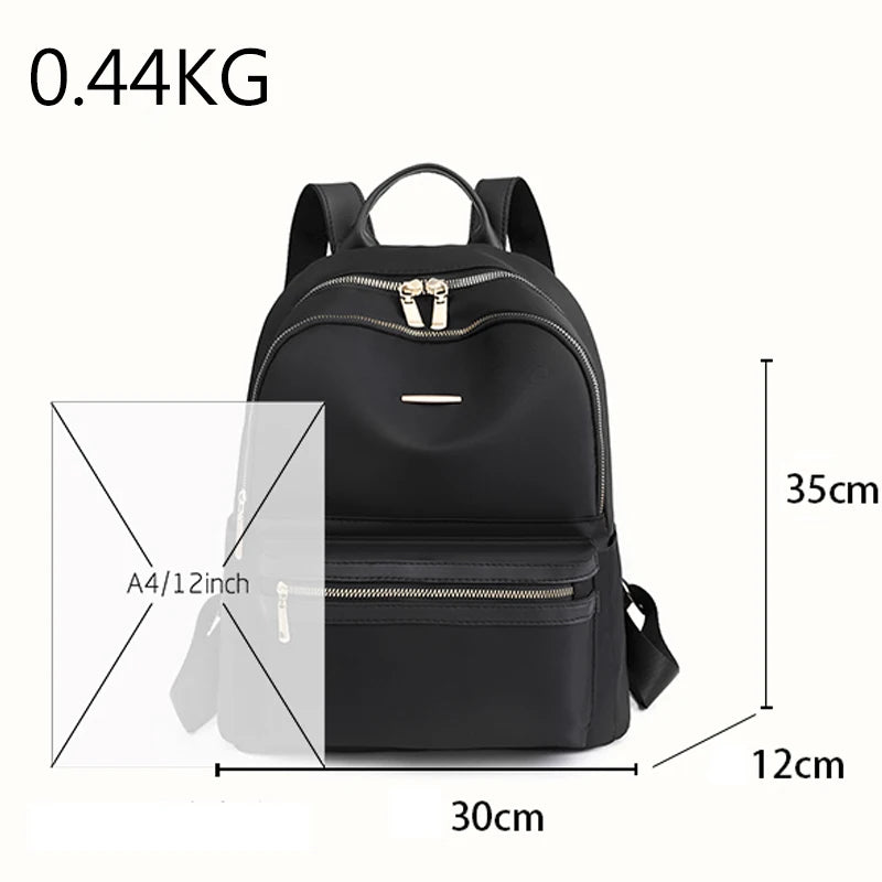 Solid Casual Student School Bag High Oxford Cloth Women's Backpack