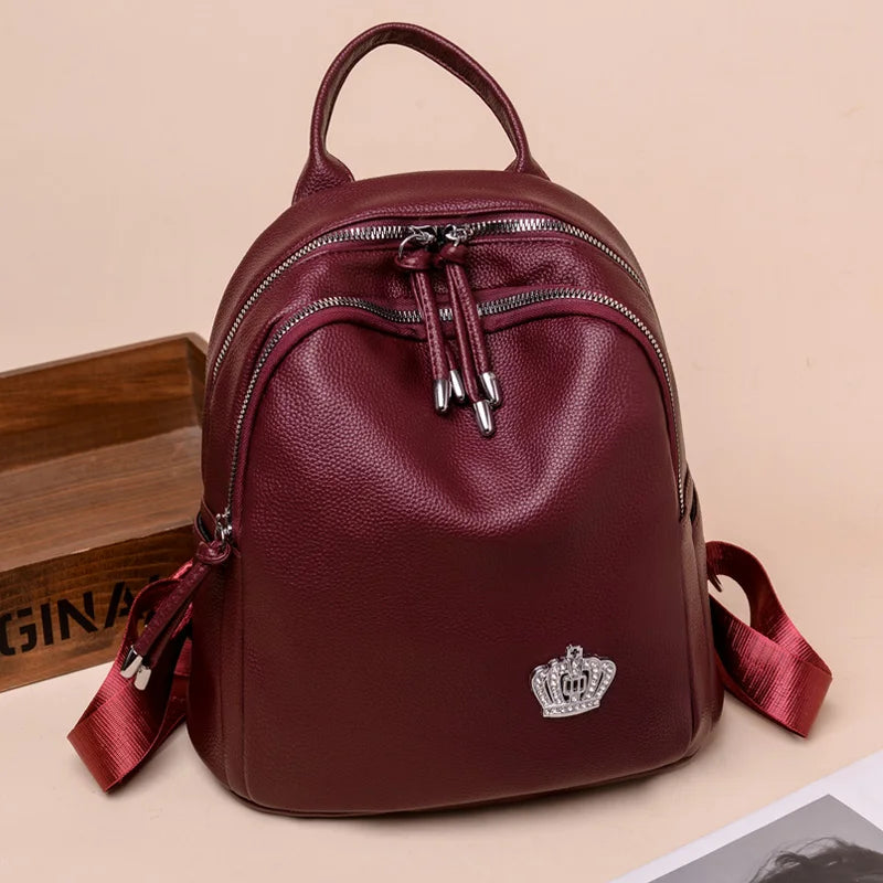 Women Travel Backpack High Soft PU Leather Women Backpack Girls School Backpack